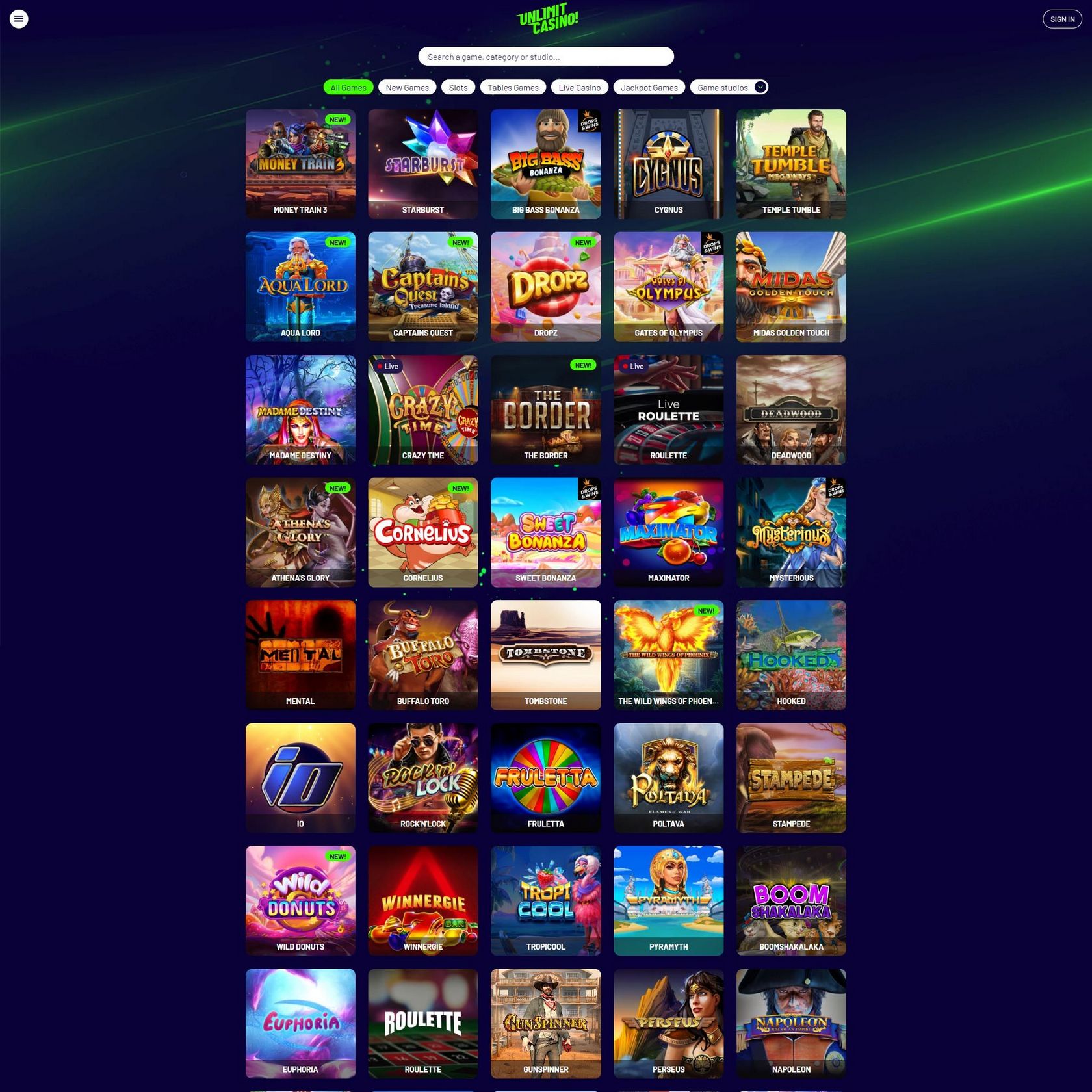Online Casino UNLIMITED Rekommendation och incitament från speletablering